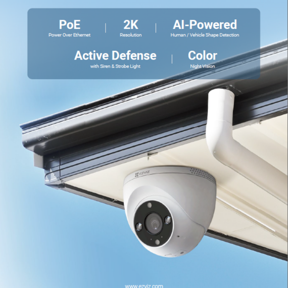 EZVIZ H4 PoE 2K Dome Wi-Fi Smart Home Camera - Image 8
