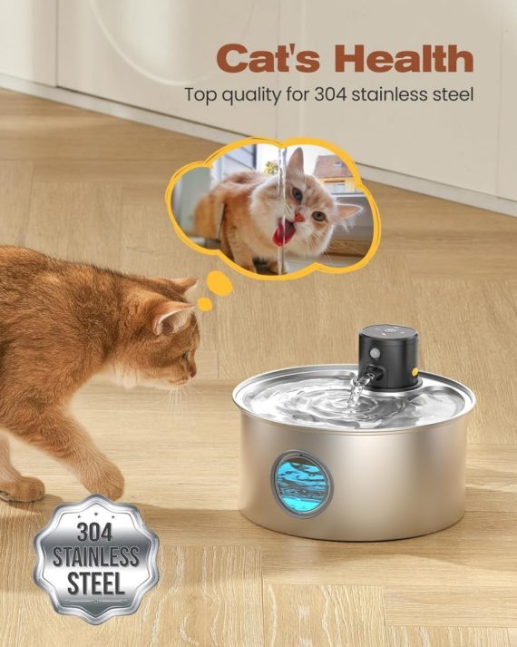 BNETA Pet Stainless Steel Battery Water Fountain W2 - Image 8