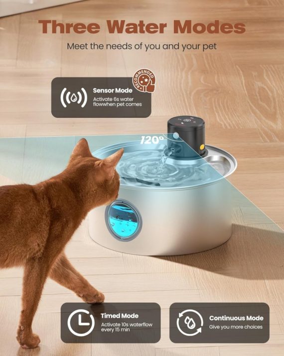 BNETA Pet Stainless Steel Battery Water Fountain W2 - Image 4