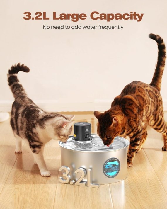 BNETA Pet Stainless Steel Battery Water Fountain W2 - Image 5