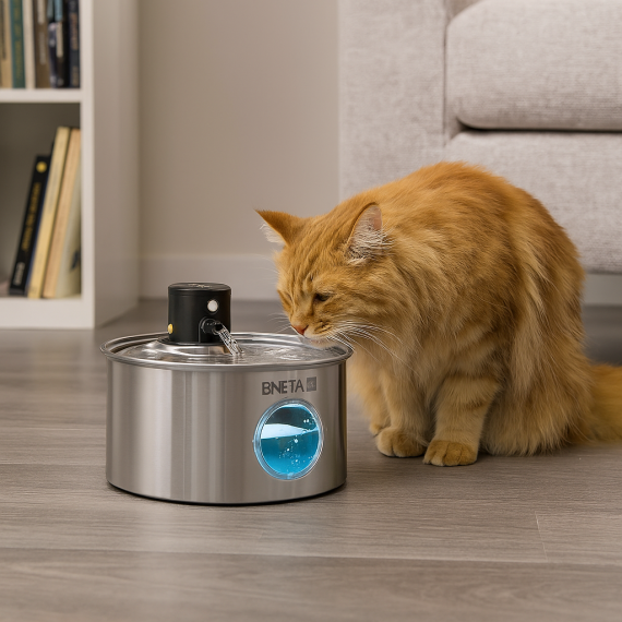 BNETA Pet Stainless Steel Battery Water Fountain W2 - Image 3