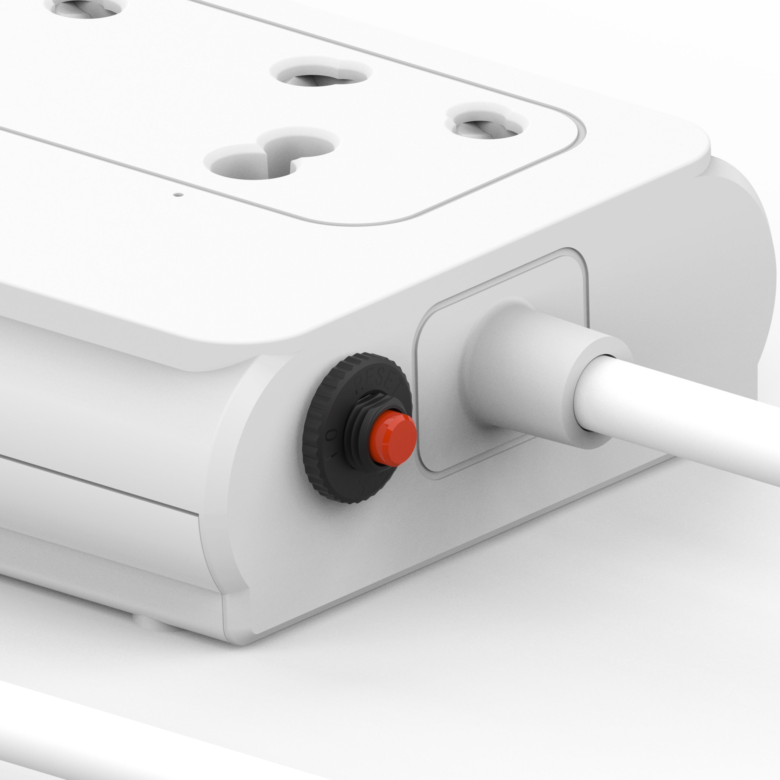 IN04MKT_05 - BNETA Close-up of a white mechanical device featuring an orange, textured adjustment knob.