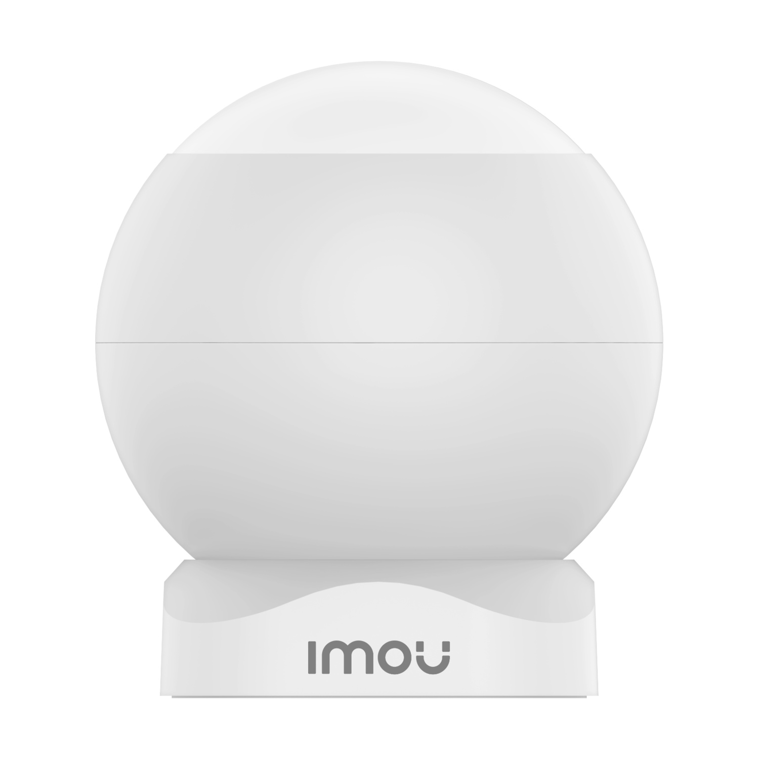 07_IMOU_Motion_Sensor_Rear - BNETA White spherical cosmetic bottle with a seam around the middle, resting on a white stand with a gray IMOU logo.