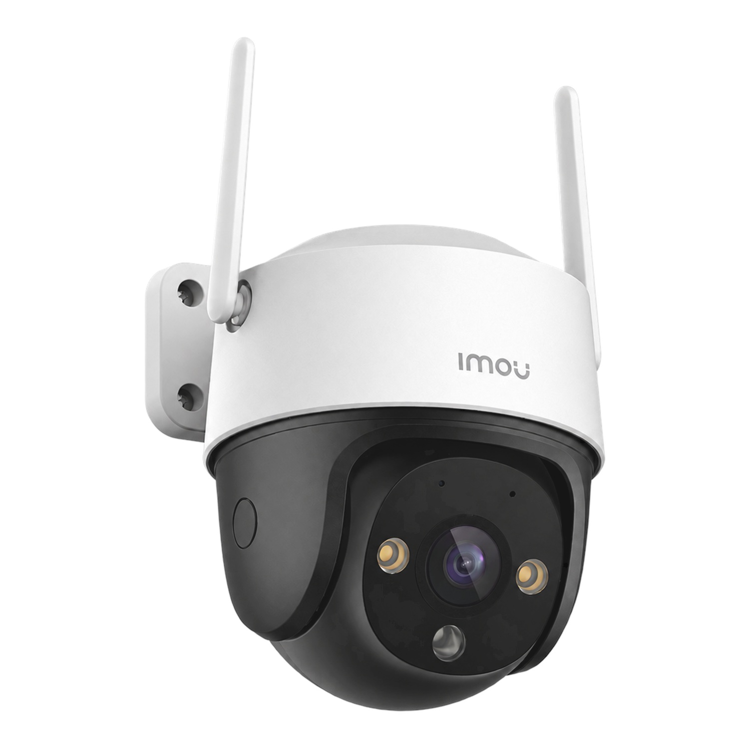 03_Cruiser_2C_Angle_Left_Bracket - BNETA Outdoor security camera with dual antennas mounted on a wall, ready for wireless connection (IMOU brand).